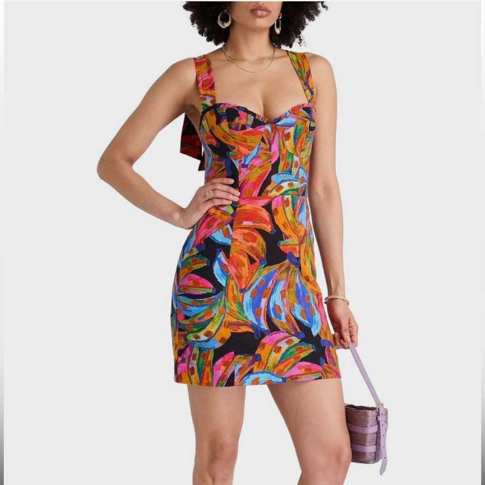 Farm Rio Rainbow Banana Mini Dress